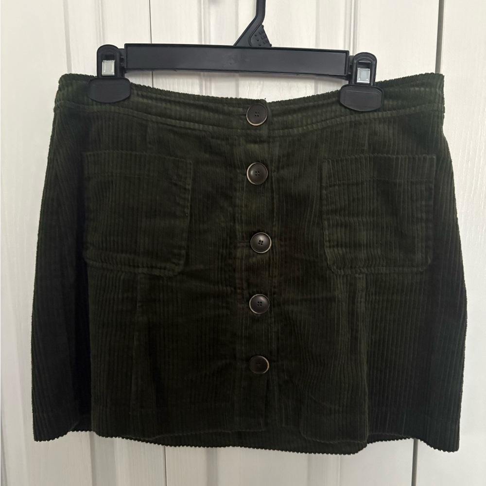 Zara Corduroy Buttoned Mini Skirt